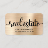 Gold Black Real Anwesen Agent Foto QR Code Broker Visitenkarte (Vorderseite)