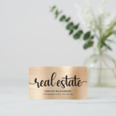 Gold Black Real Anwesen Agent Foto QR Code Broker Visitenkarte (Stehend Vorderseite)