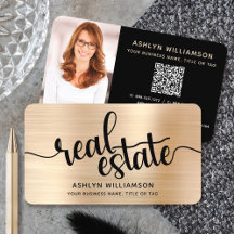 Gold Black Real Anwesen Agent QR Code Foto Broker