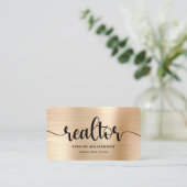 Gold Black Realtor Foto QR Code Broker Agent Bold Visitenkarte (Stehend Vorderseite)