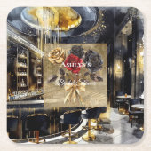 Gold Black Red Night Club Brautparty Rechteckiger Pappuntersetzer (Vorderseite)