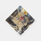 Gold Black Red Night Club Brautparty Serviette (Ecke)