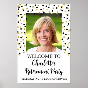 Gold Black Retirement Party Custom 12x18 Foto Poster