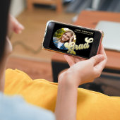 Gold Black Retro Graduation Party Foto Einladung