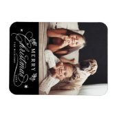Gold & Black Romantic Frohe Weihnachts-Foto Magnet (Horizontal)