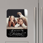 Gold & Black Romantic Frohe Weihnachts-Foto Magnet<br><div class="desc">Romantischer und eleganter Foto Küchenmagnet. Für eine erweiterte Anpassung dieses Designs klicken Sie bitte auf den Link Weitere anpassen,  um den Schriftart,  die Größe,  die Farbe usw. zu ändern.</div>