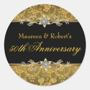 Gold & Black Rose 50 Jahre Sticker