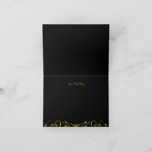 Gold & Black Rose Dankeschön Karte (Innenseite)