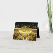 Gold & Black Rose Dankeschön Karte (Vorderseite)