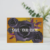 Gold Black Rose Foto Rette unser Datum Einladung (Stehend Vorderseite)
