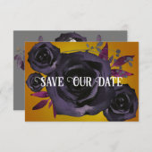 Gold Black Rose Foto Rette unser Datum Einladung (Vorne/Hinten)