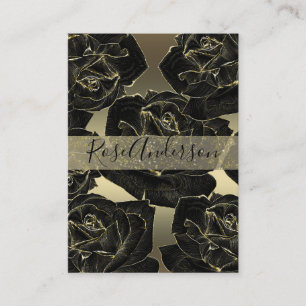 Gold & Black Rose Glam Elegant Klassisch Chic Visitenkarte