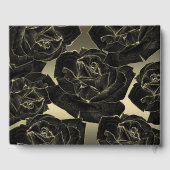 Gold & Black Rose Glam Elegante Klassische Hochzei Gästebuch (Rückseite)