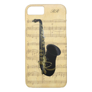 Gold Black Saxophon Sheet Music Case-Mate iPhone Hülle