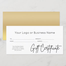 Gold Black Script Logo Geschenkgutschein