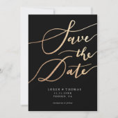 Gold Black Script Typografie Save the Date (Vorderseite)