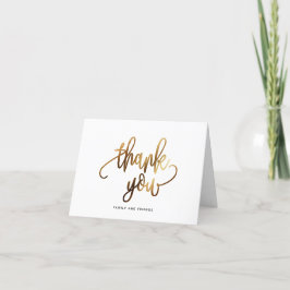 Gold Black Script Typografy Wedding Vielen Dank Dankeskarte