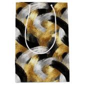 Gold Black Silver Glam Confetti Christmas Mittlere Geschenktüte (Vorderseite)