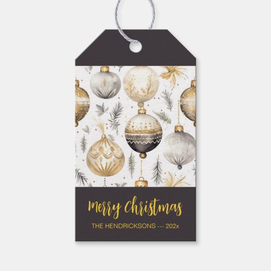 Gold Black Silver Weihnachtsschmuck Geschenkanhänger (Vorderseite)