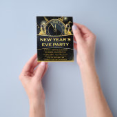 Gold Black Silvester Party Einladung Flyer (Gruppe)