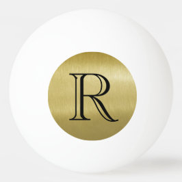 Gold Black Simple Sophisticed Monogram  Tischtennisball
