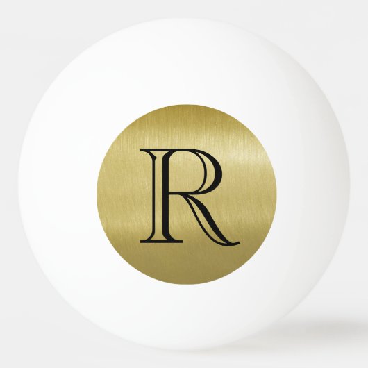 Gold Black Simple Sophisticed Monogram  Tischtennisball (Vorderseite)