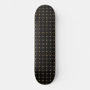Gold Black Skull Diamonds Muster 2 Skateboard