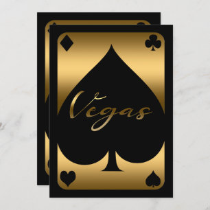 Gold & Black Spade Casino Las Vegas 21. Geburtstag Einladung