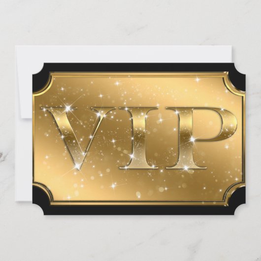 Gold & Black Sparkle Glam VIP Party Event Ticket Einladung (Vorderseite)
