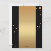 Gold Black Sparkling Confetti Foto Rente Einladung (Rückseite)