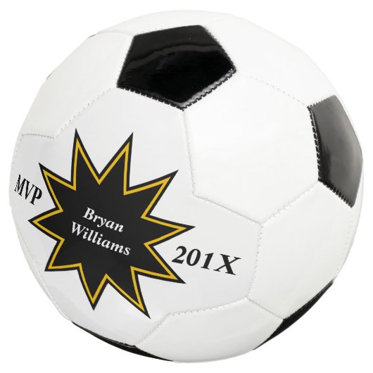 Gold Black Star MVP Personalisiert Fußball (Dreiviertel)