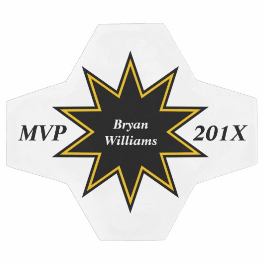 Gold Black Star MVP Personalisiert Fußball (Flach)