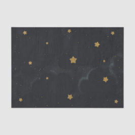Gold Black Stars Dark Night Sky Baby Dusche Party Seidenpapier