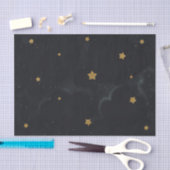 Gold Black Stars Dark Night Sky Baby Dusche Party Seidenpapier (Handwerk)