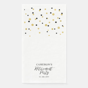 Gold & Black stilvolle Schrift Konfetti Cheers Par Serviette