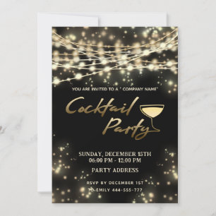 Gold Black String beleuchtet Corporate Cocktail Pa Einladung