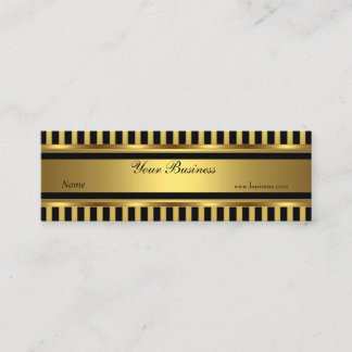 Gold Black Stripe Skinny Mini Visitenkarte