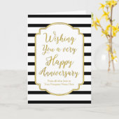 Gold Black Stripes Anniversary Card Karte (Gelbe Blume)