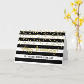 Gold Black Stripes Anniversary Card Karte (Gelbe Blume)
