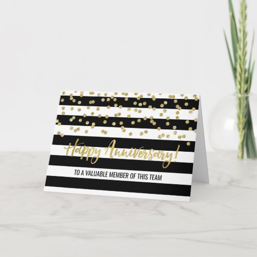 Gold Black Stripes Anniversary Card Karte (Vorderseite)