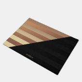 Gold Black Stripes Fußmatte (Schrägansicht)