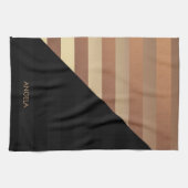 Gold Black Stripes Geschirrtuch (Horizontal)