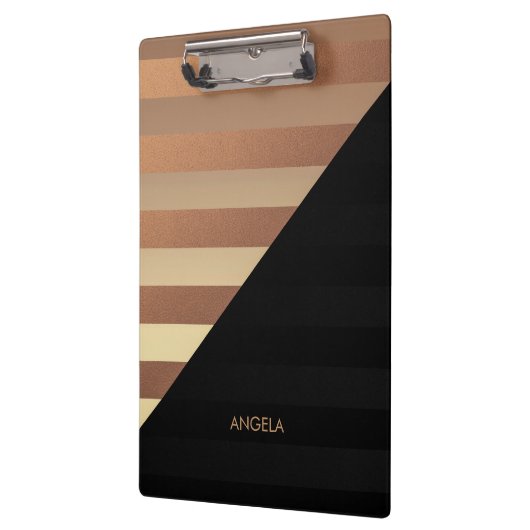 Gold Black Stripes Klemmbrett (Links)