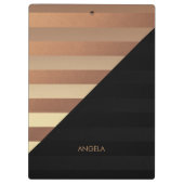 Gold Black Stripes Klemmbrett (Rückseite)