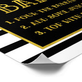 Gold Black Stripes Mimosa Bar Sign Wedding Poster (Ecke)
