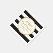 Gold Black Stripes Modernes Weihnachten Napkin Serviette (Ecke)