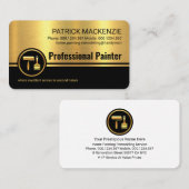 Gold Black Stripes Roller Paint Brush Visitenkarte (Vorne/Hinten)