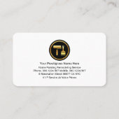 Gold Black Stripes Roller Paint Brush Visitenkarte (Rückseite)