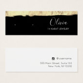 Gold Black Study Earring Display Card (Vorne & Hinten)