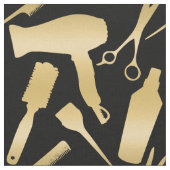 Gold Black Stylist Tools Friseursalon Stoff (Nahaufnahme)